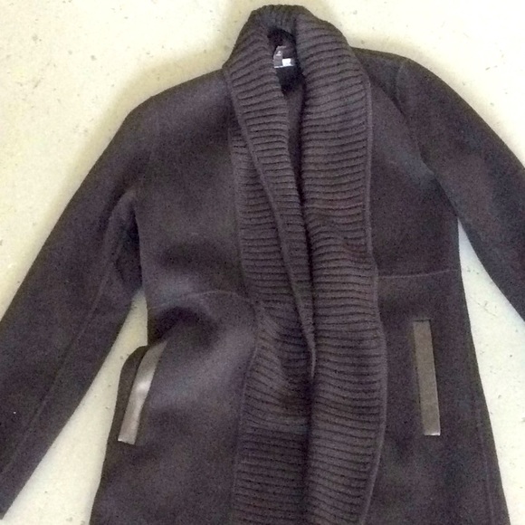 EILEEN FISHER BLACK 3/4 lLENGTH COAT - XXS - Picture 1 of 4